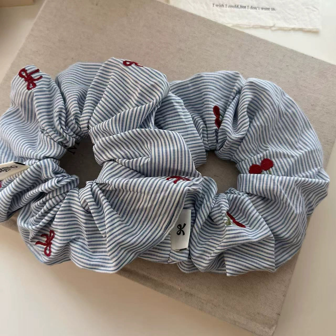 Blue Stripy Scrunchie