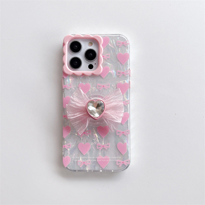 Glitter Heart Bowknot Case