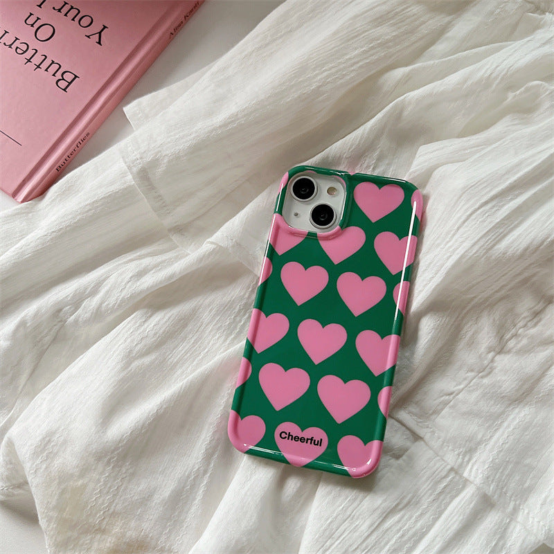 Green Pink Heart Case