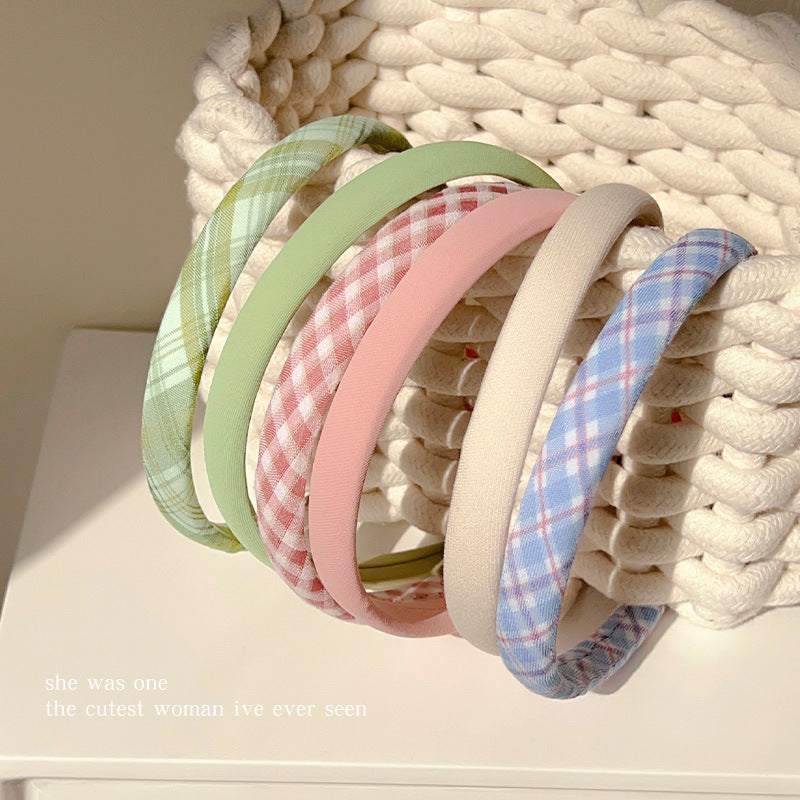 Pastel Plaid Headband Set