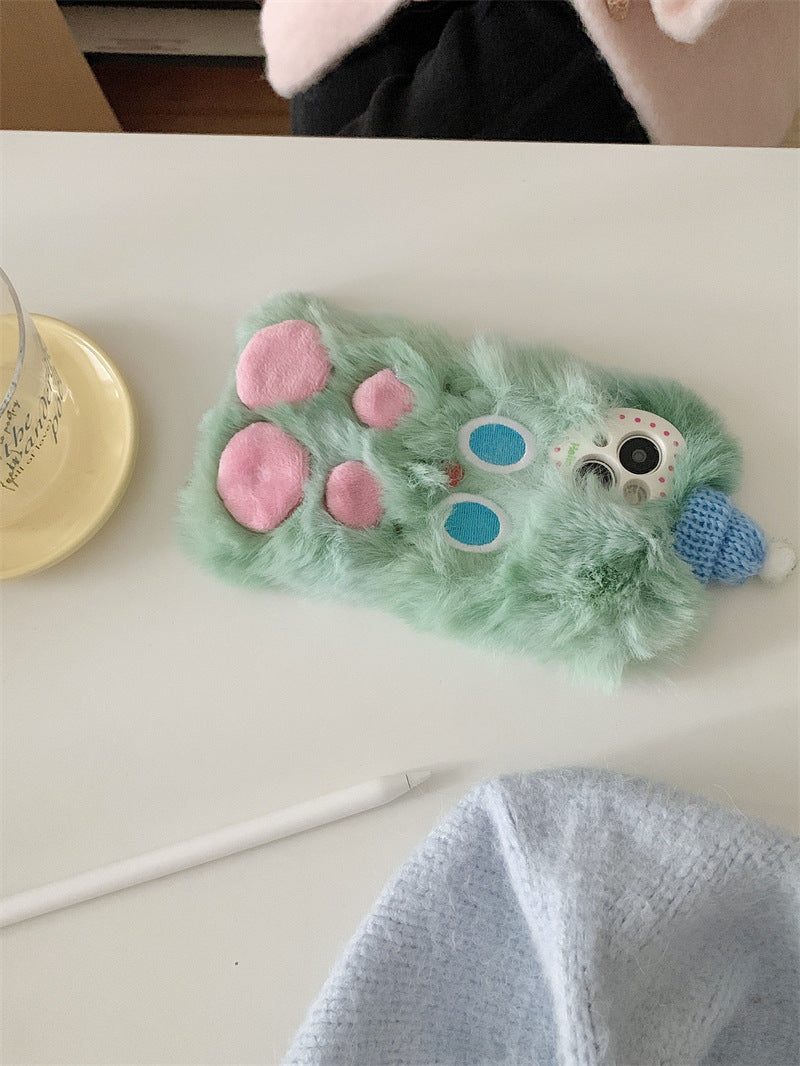 Cute Monster Beanie Fluffy Case