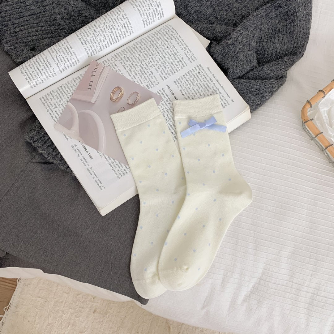 Embroidered Heart Stripe Socks