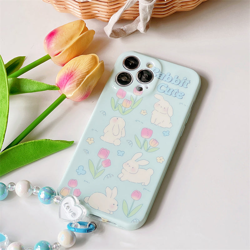 Blue Rabbit Flower Case