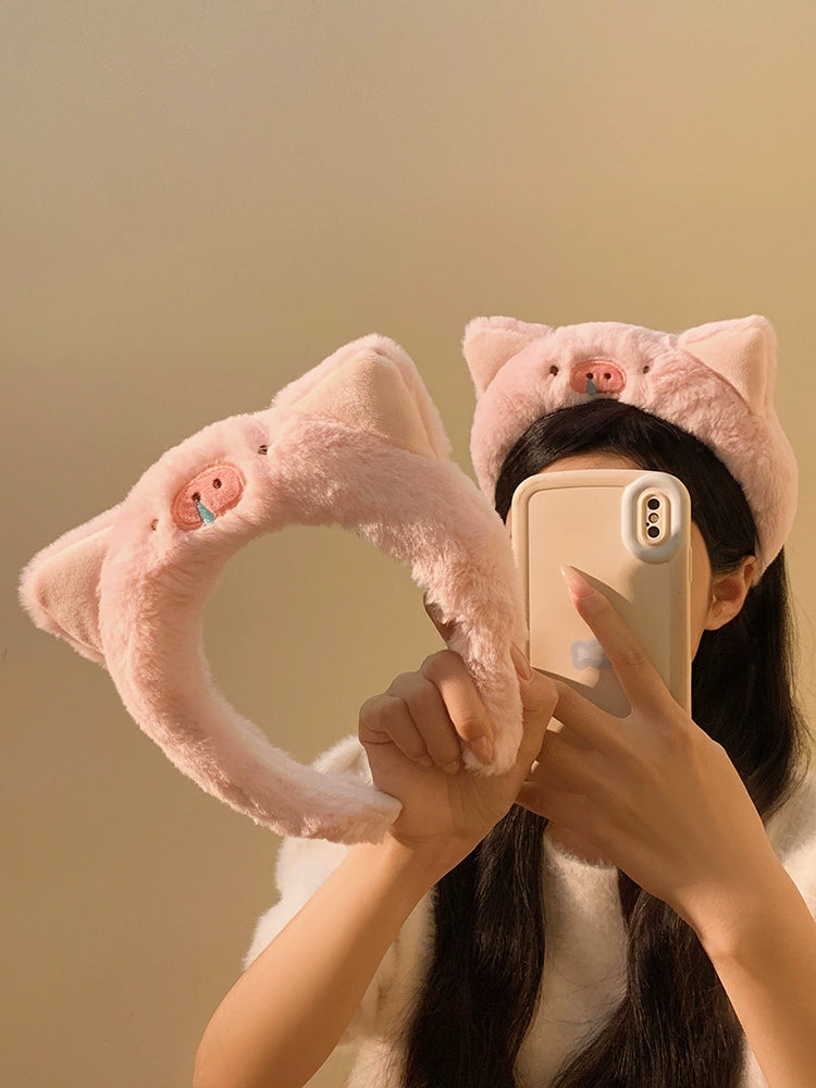 Fluffy Piggy Ear Hairband Accessory