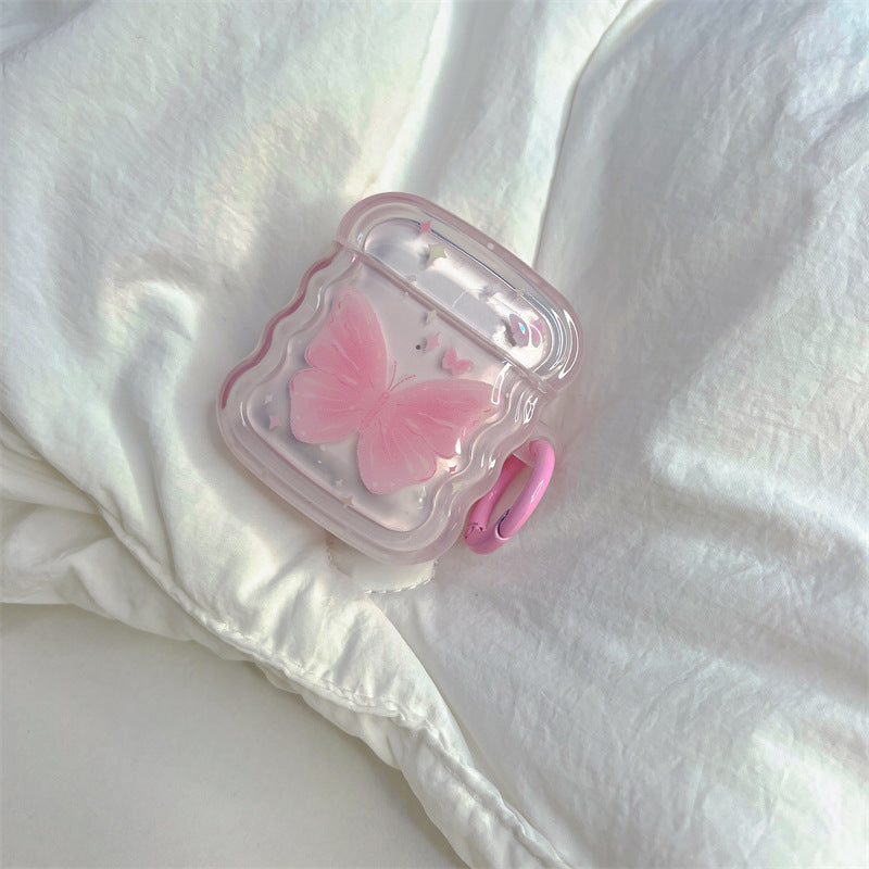 Pink Butterfly AirPods Case