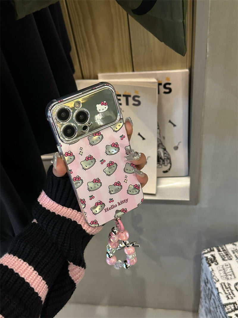 Silver Kitty Pink Case