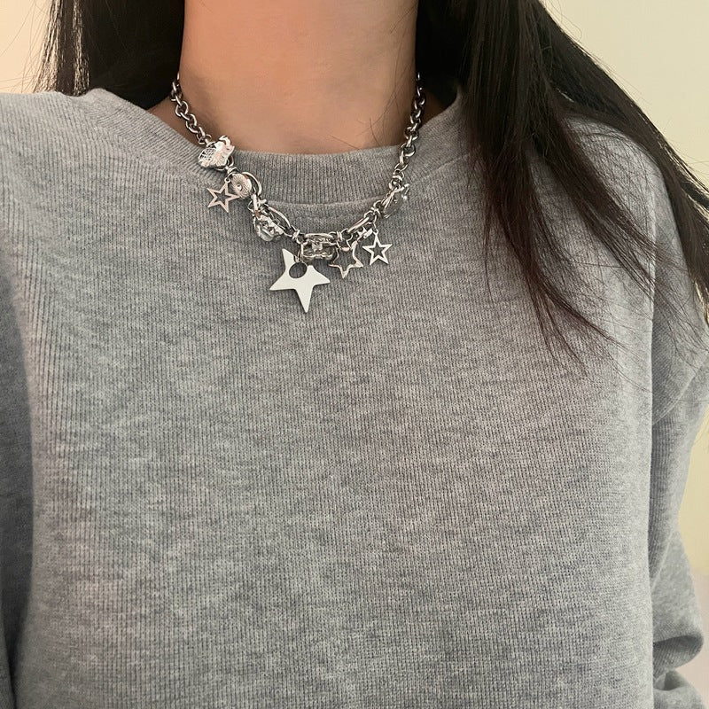 Silver Stars Necklace