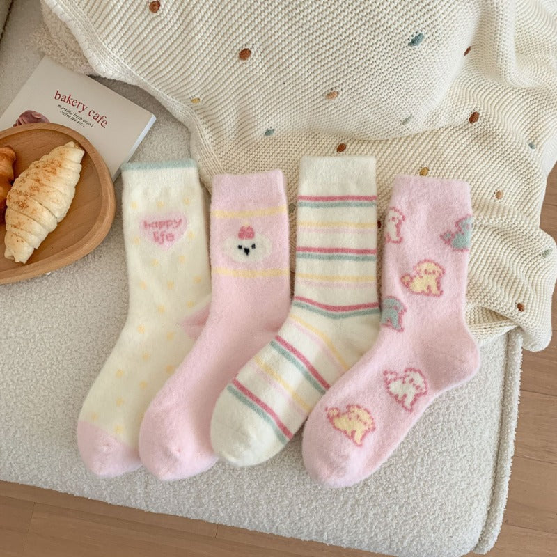 Sweet Pastel Cute Critter Socks