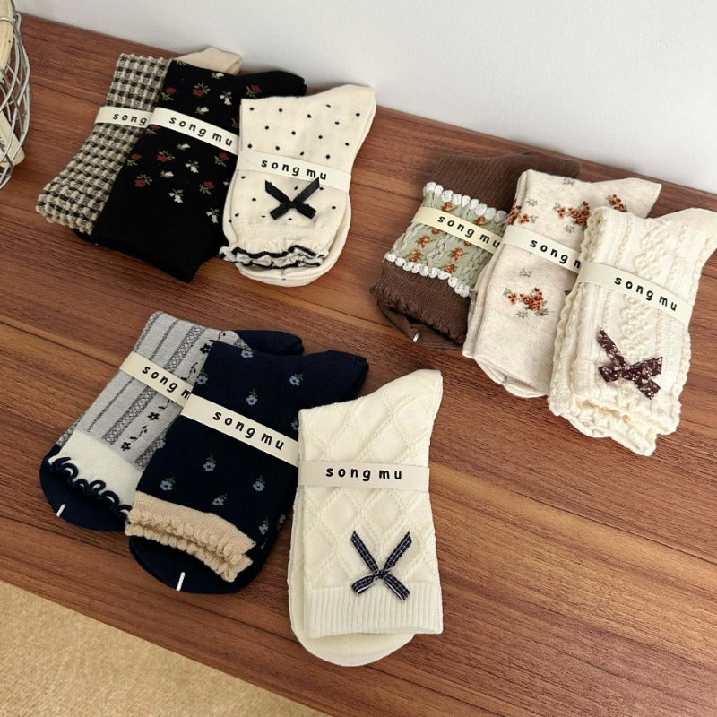 Vintage Charm Cozy Cotton Socks