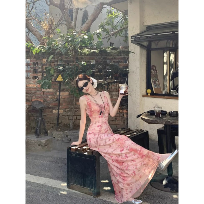 Sheer Pink Floral Dress