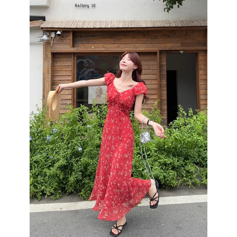 Yellow Floral Tie-Front Maxi