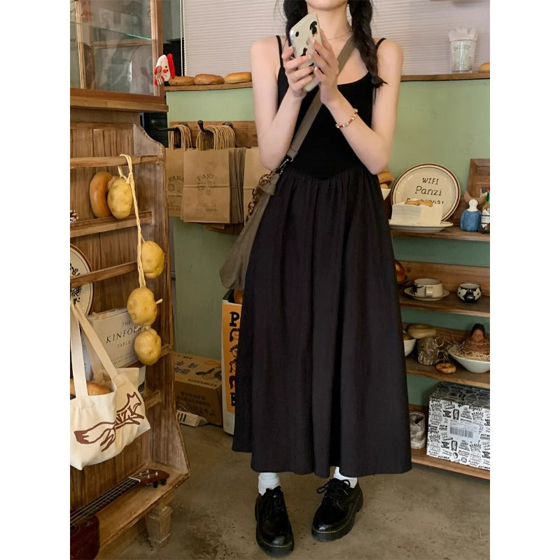 Casual Elastic Waist Midi Skirt