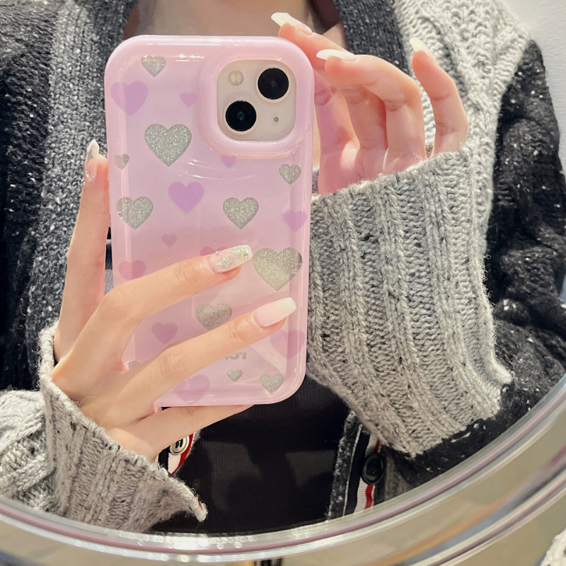 Glitter Heart Pink Case