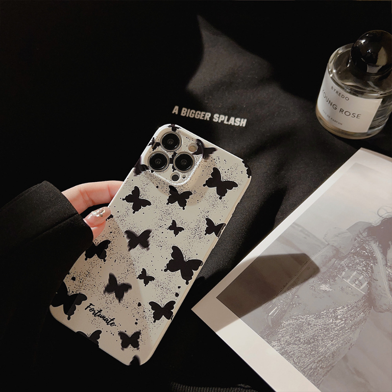 Black Butterfly Print Case