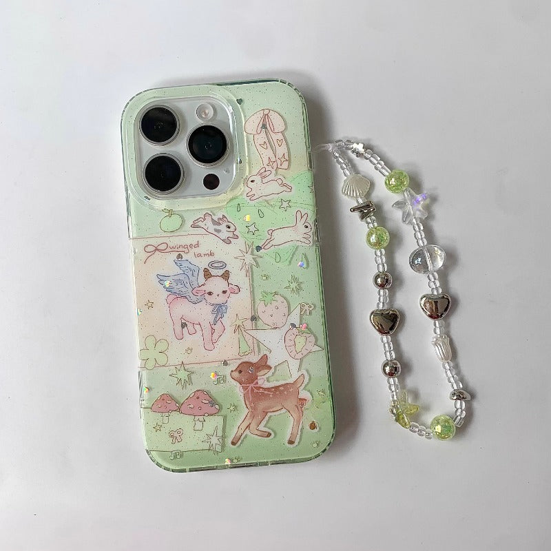 Mint Glitter Animal Case
