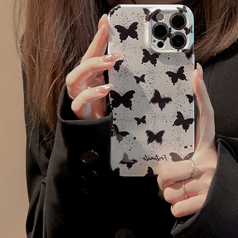 Black Butterfly Print Case