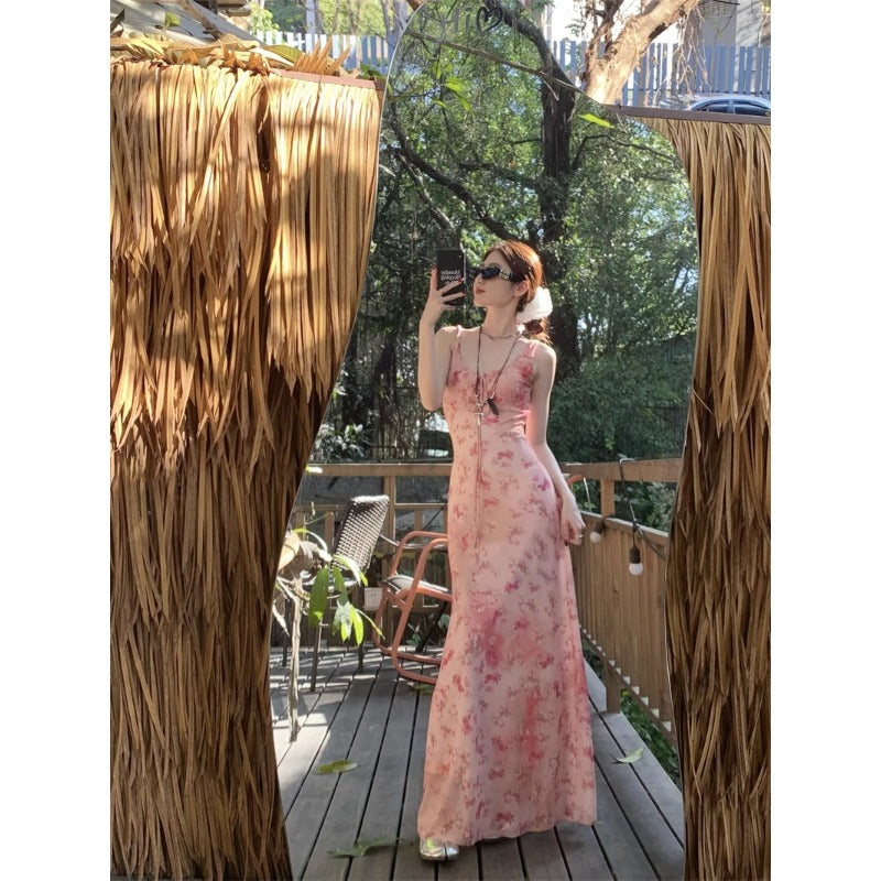 Sheer Pink Floral Dress
