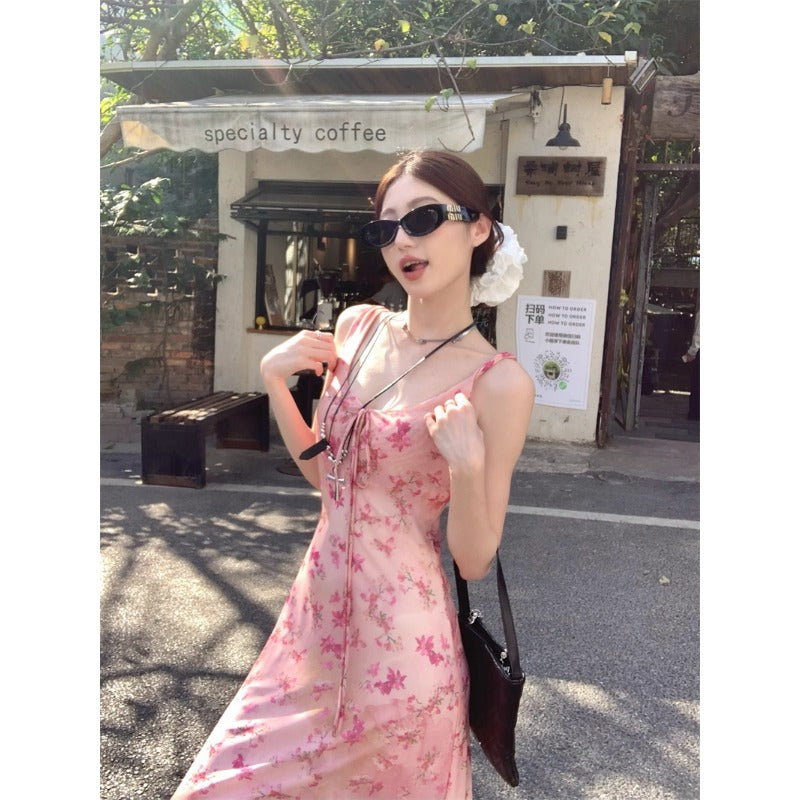 Sheer Pink Floral Dress