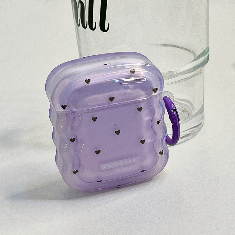 Purple Heart Ditsy Airpods Case