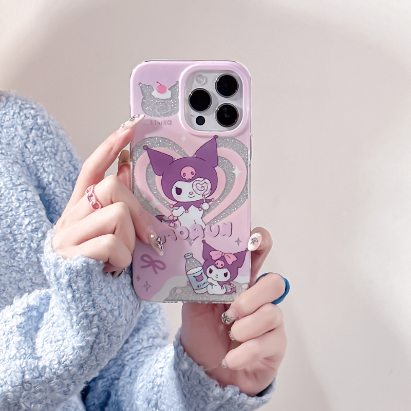 Glitter Layer Heart Sanrio Case