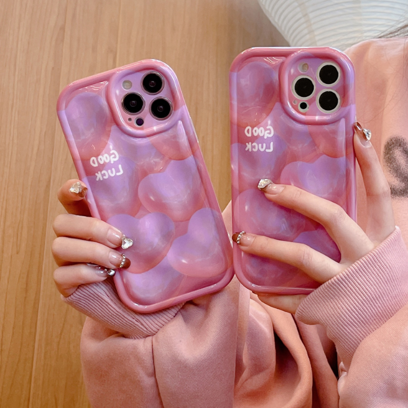 Bubble Heart Pink Case