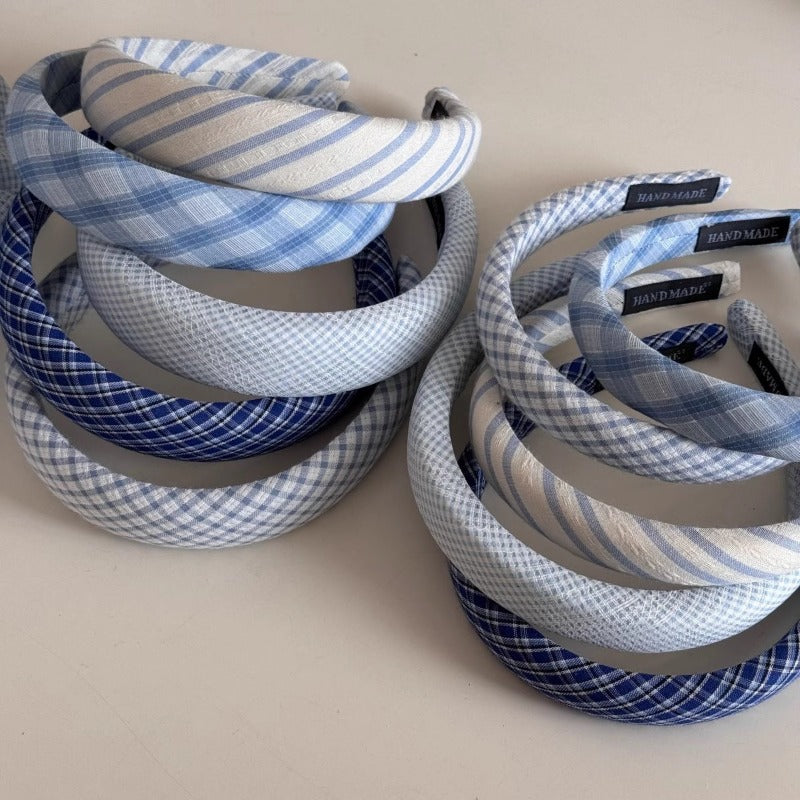 Blue Plaid Scrunchie Set
