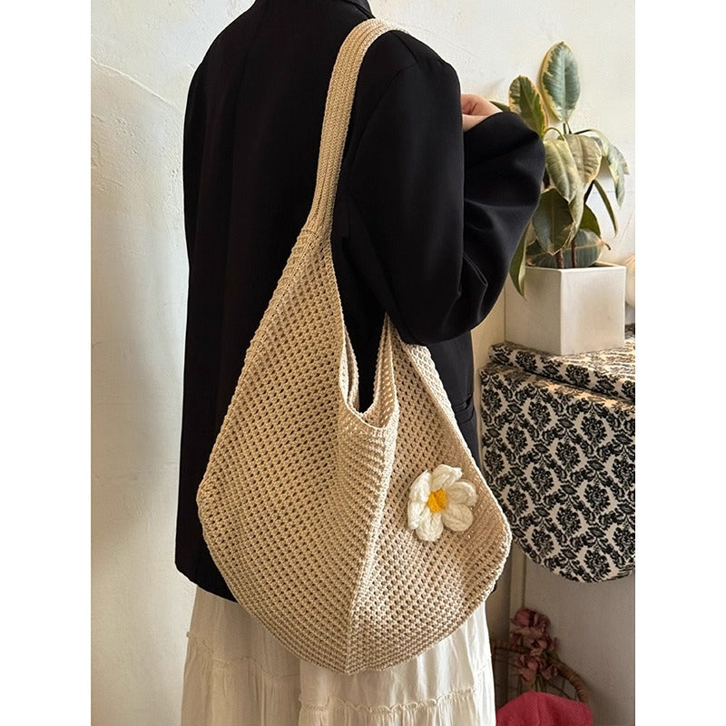 Handmade Crochet Daisy Tote