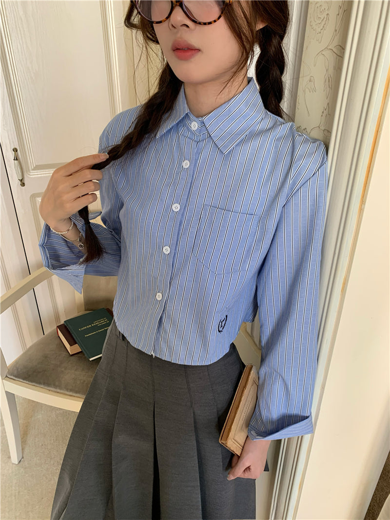 Classic Blue Striped Button-Down Shirt