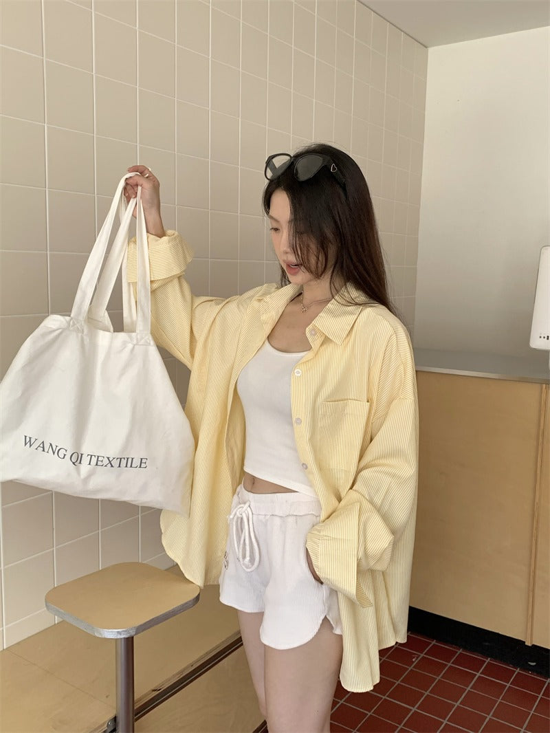 Stripes Basic Oversized Blouse