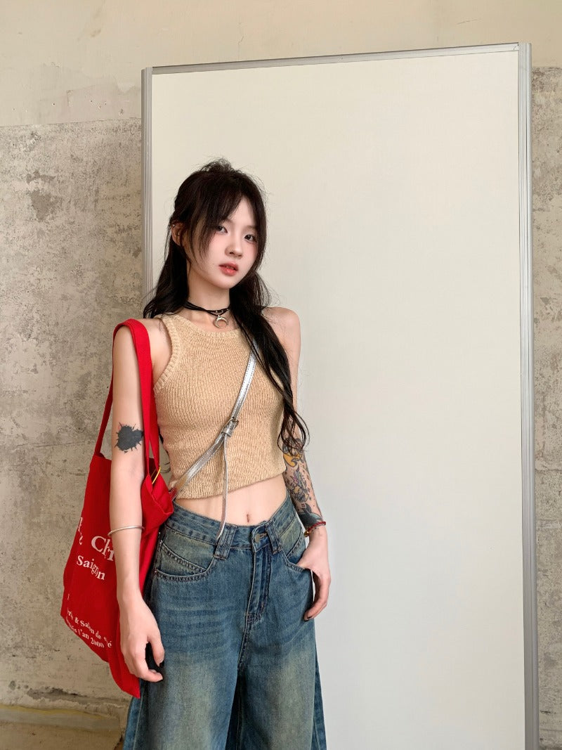 Retro High-Waist Flared Denim Jeans