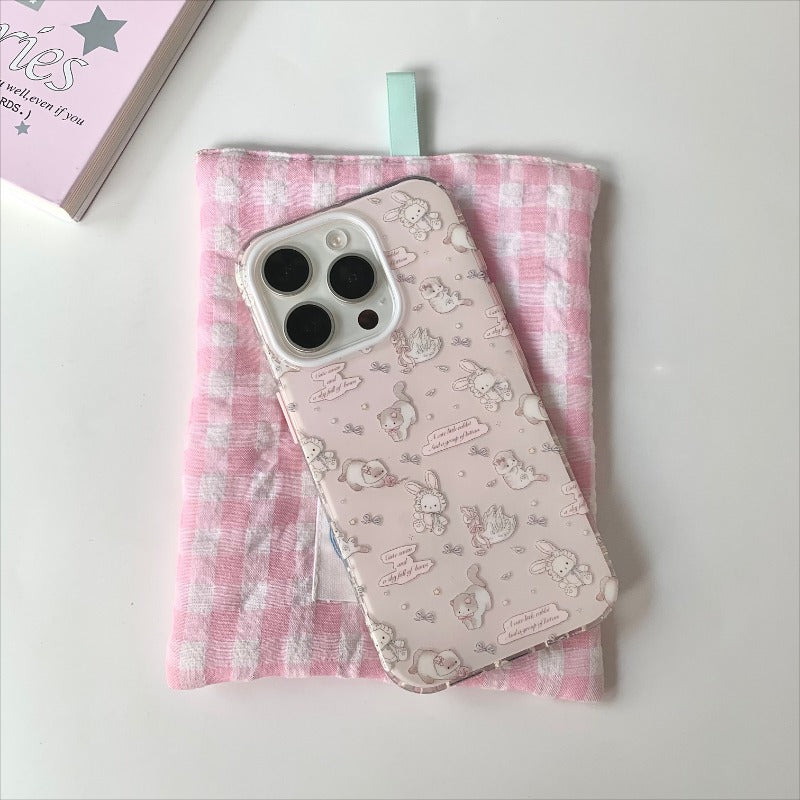 Pink Beaded Unicorn Phone Case