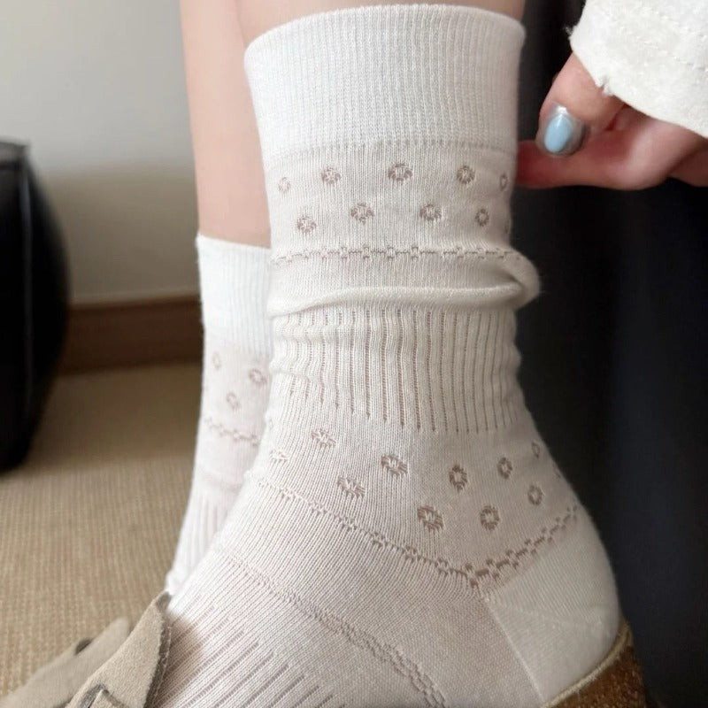Eyelet Scallop Edge Socks