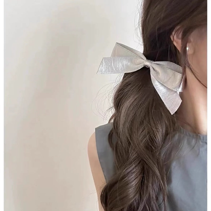 Girls Pearl Ribbon Hair Clip
