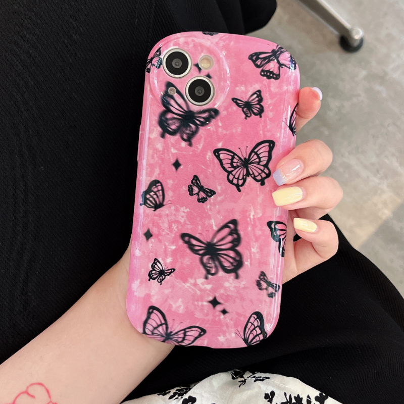 Black Flutter On Pink Case