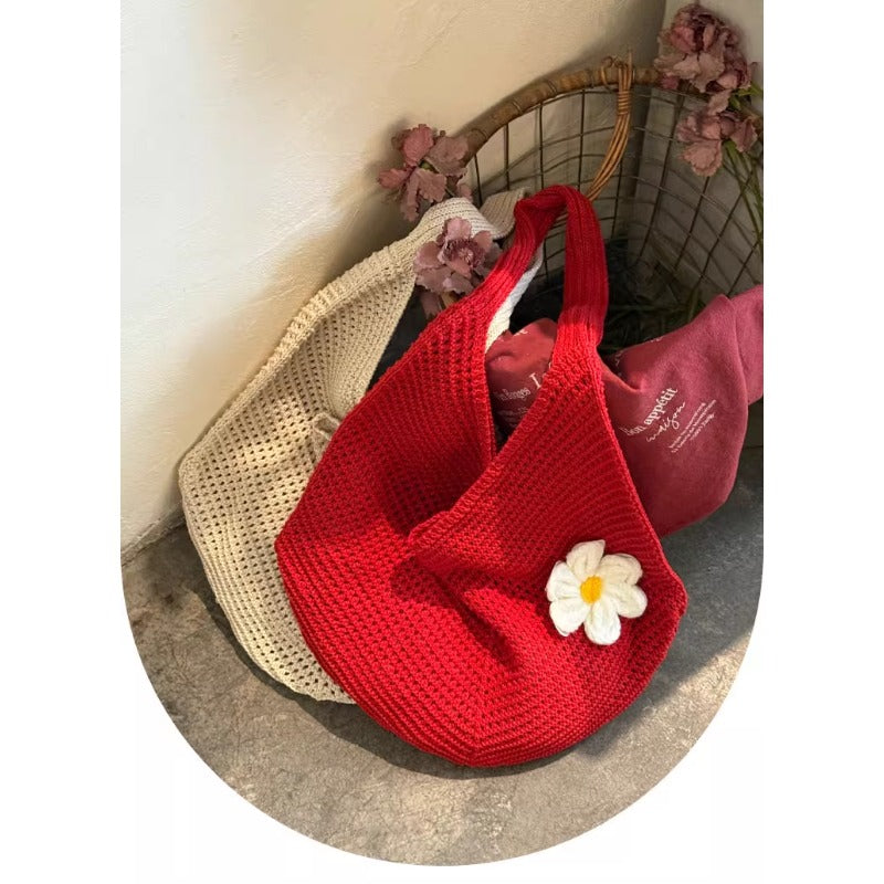 Handmade Crochet Daisy Tote