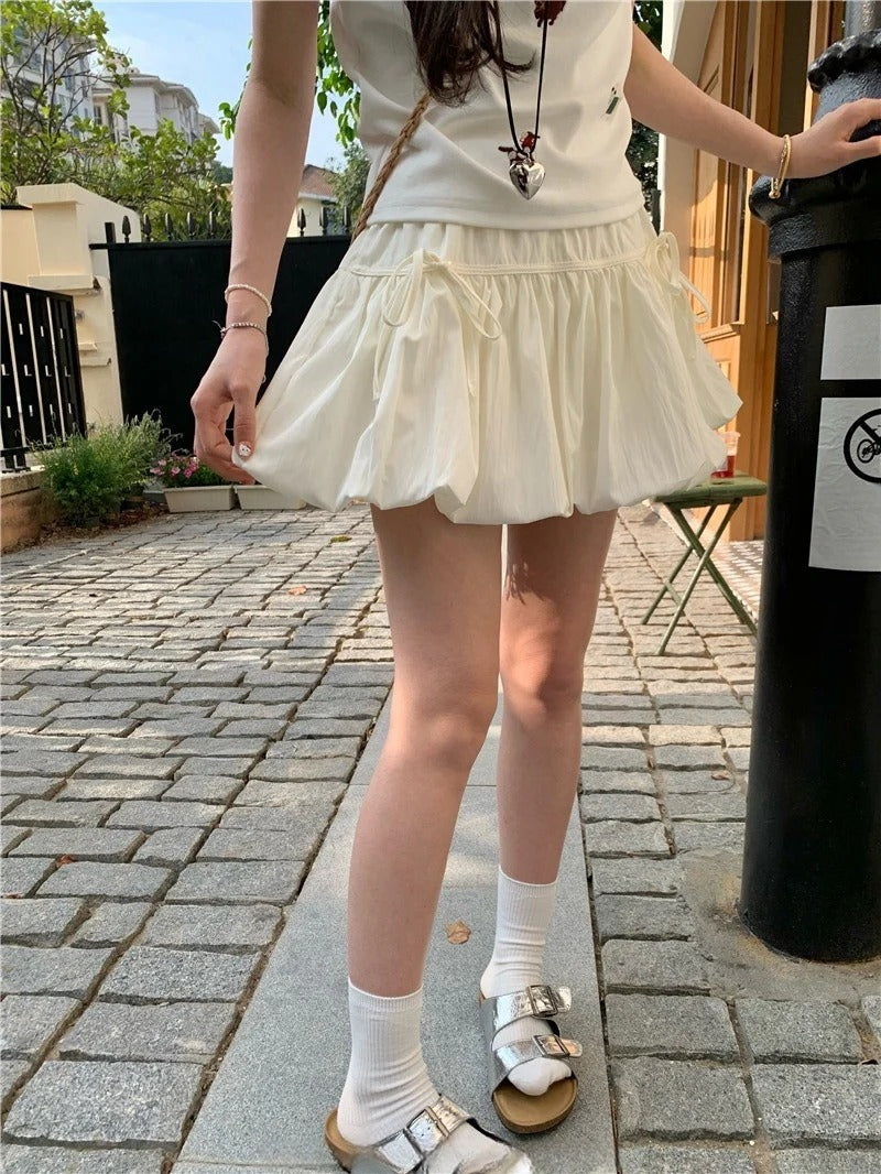 High Waist Pleated Mini Skirt