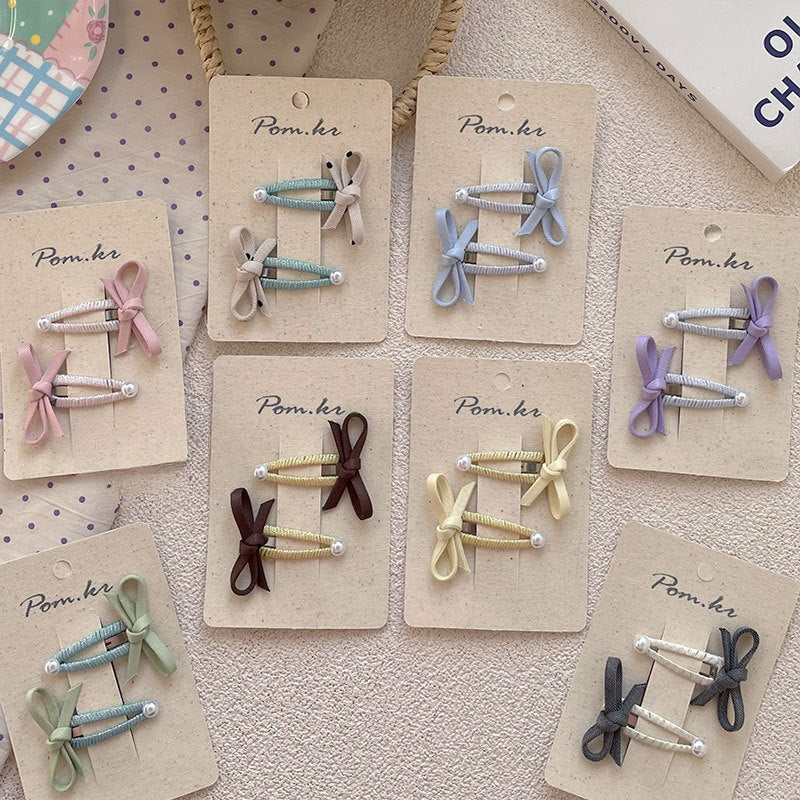 Pastel Velvet Bow Hair Clips