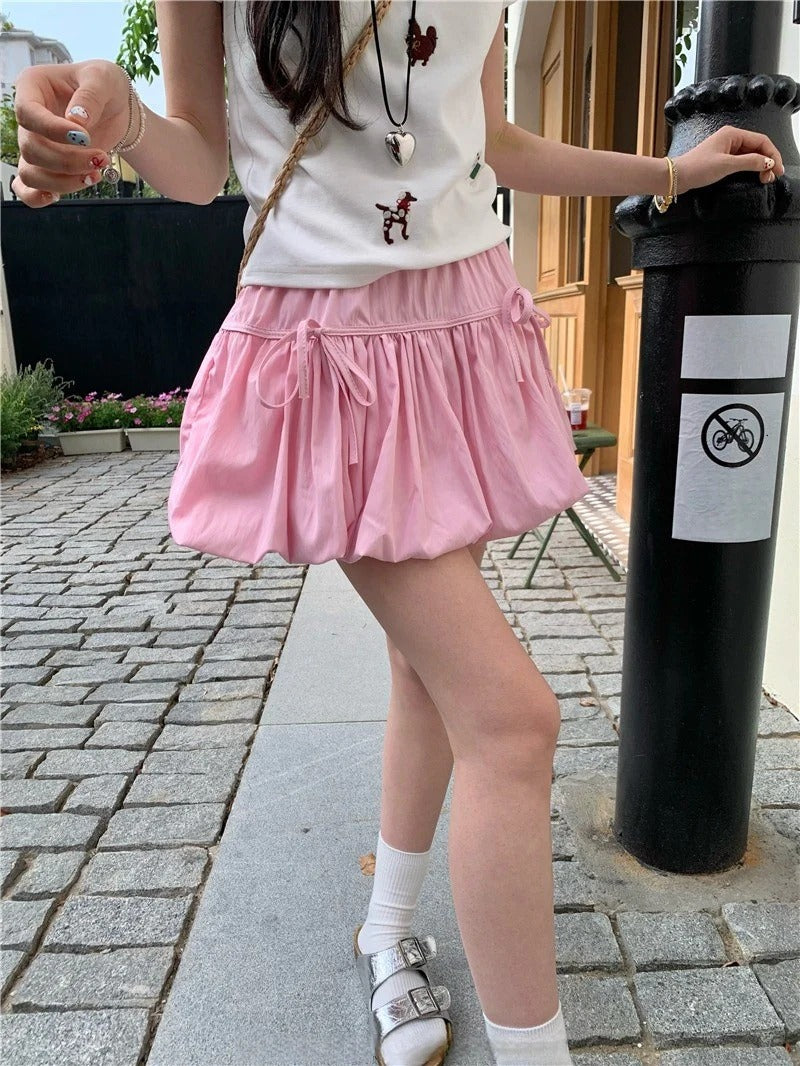 High Waist Pleated Mini Skirt