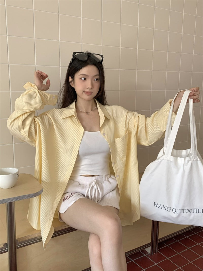 Stripes Basic Oversized Blouse