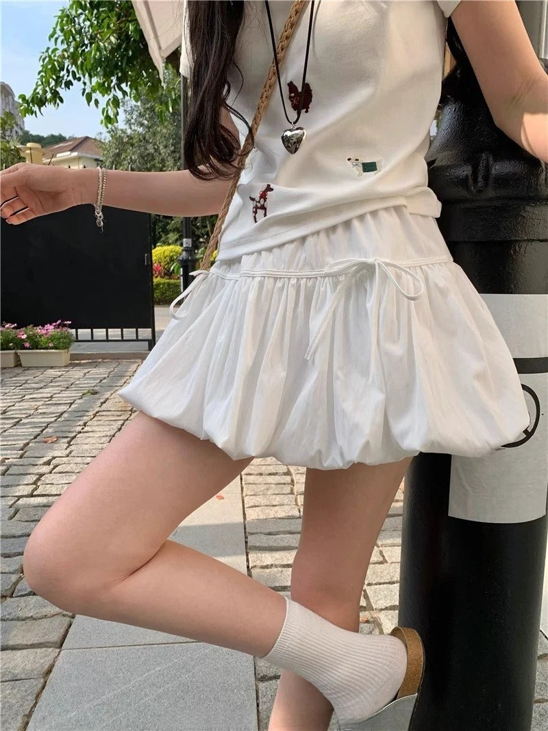 High Waist Pleated Mini Skirt