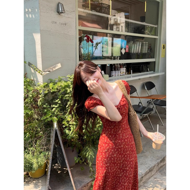 Rust Floral Tie-Front Maxi