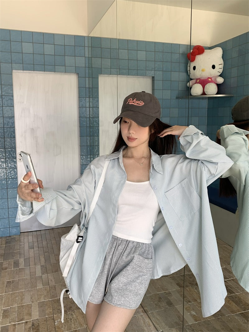 Stripes Basic Oversized Blouse