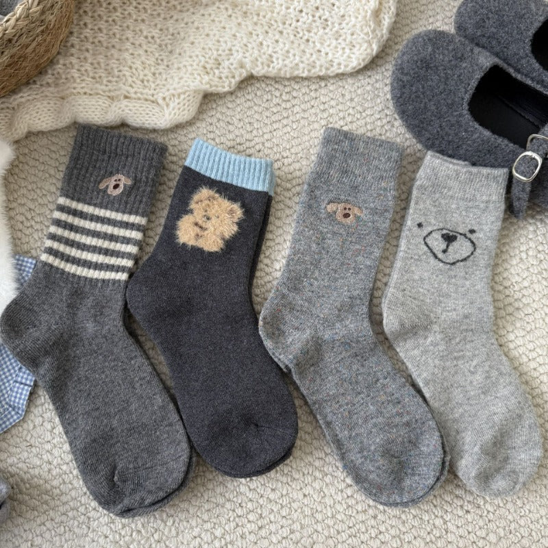 Cozy Critter Patterned Wool Socks