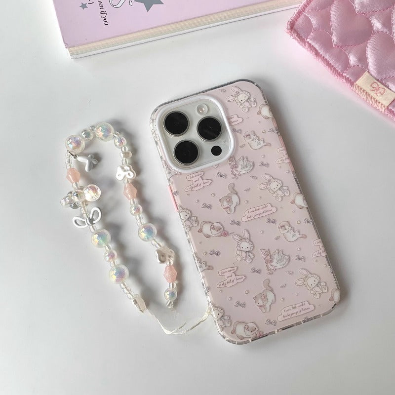 Pink Beaded Unicorn Phone Case