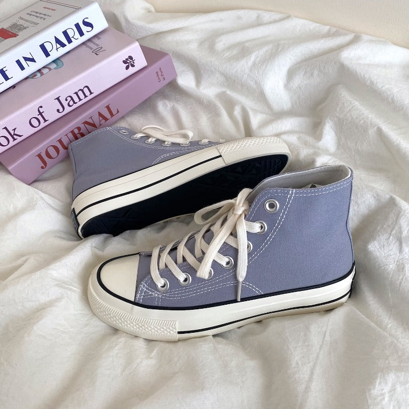 Classic High-Top Canvas Sneakers Lavender