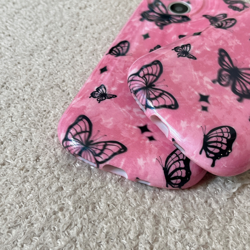 Black Flutter On Pink Case