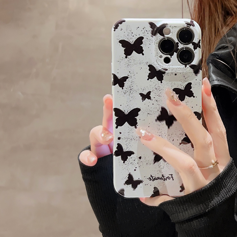 Black Butterfly Print Case