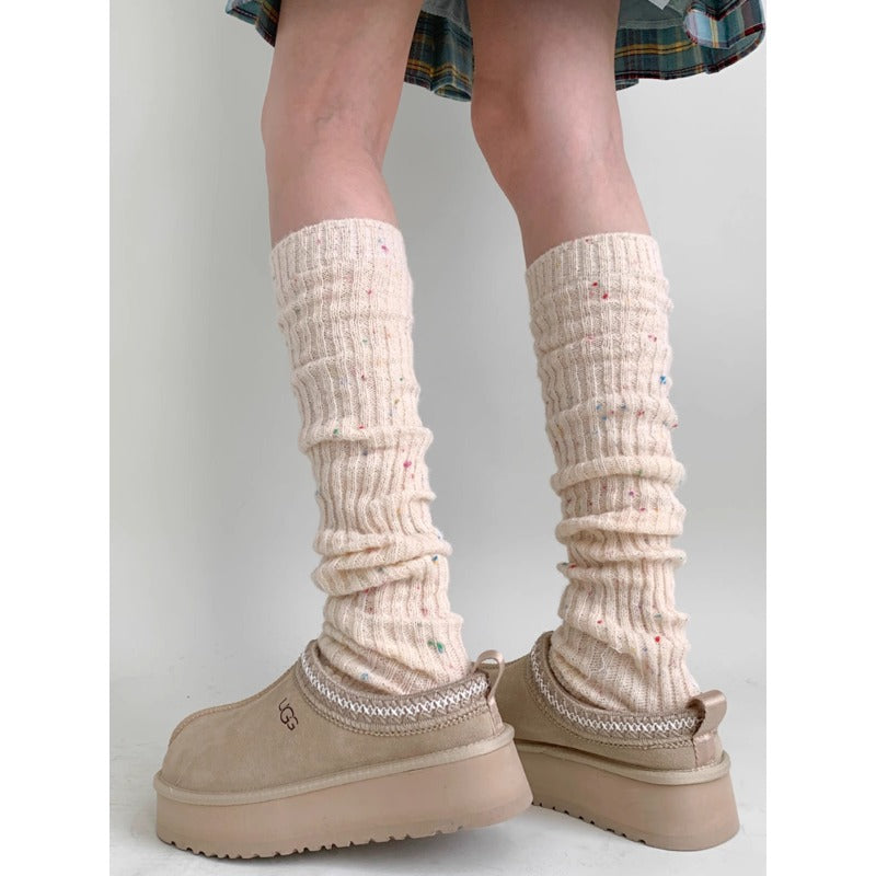 Colorful Confetti Ribbed Leg Warmers