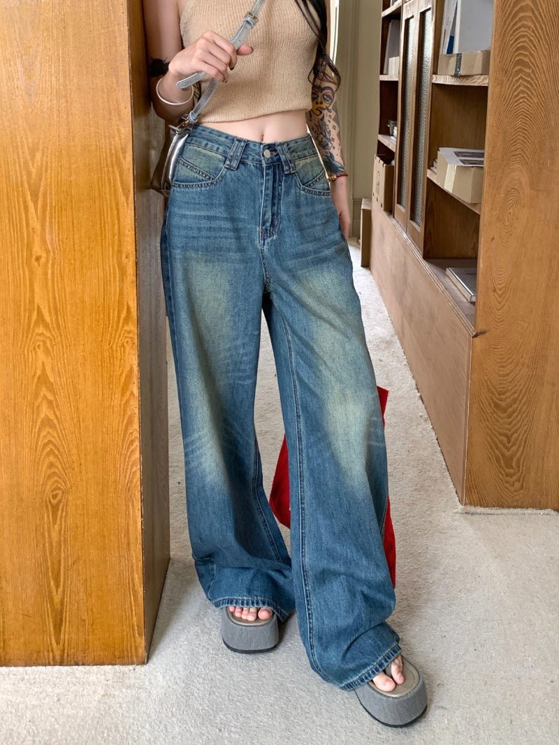 Retro High-Waist Flared Denim Jeans