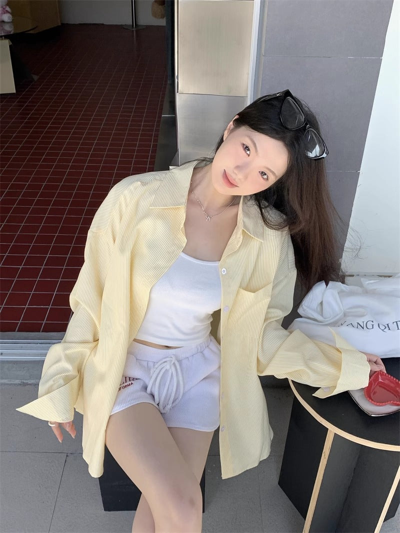 Stripes Basic Oversized Blouse